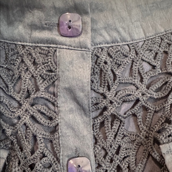 Solitaire Navy Blue Embroidered Lace Maxi Skirt & Top Set Size Medium NWT - Picture 6 of 14